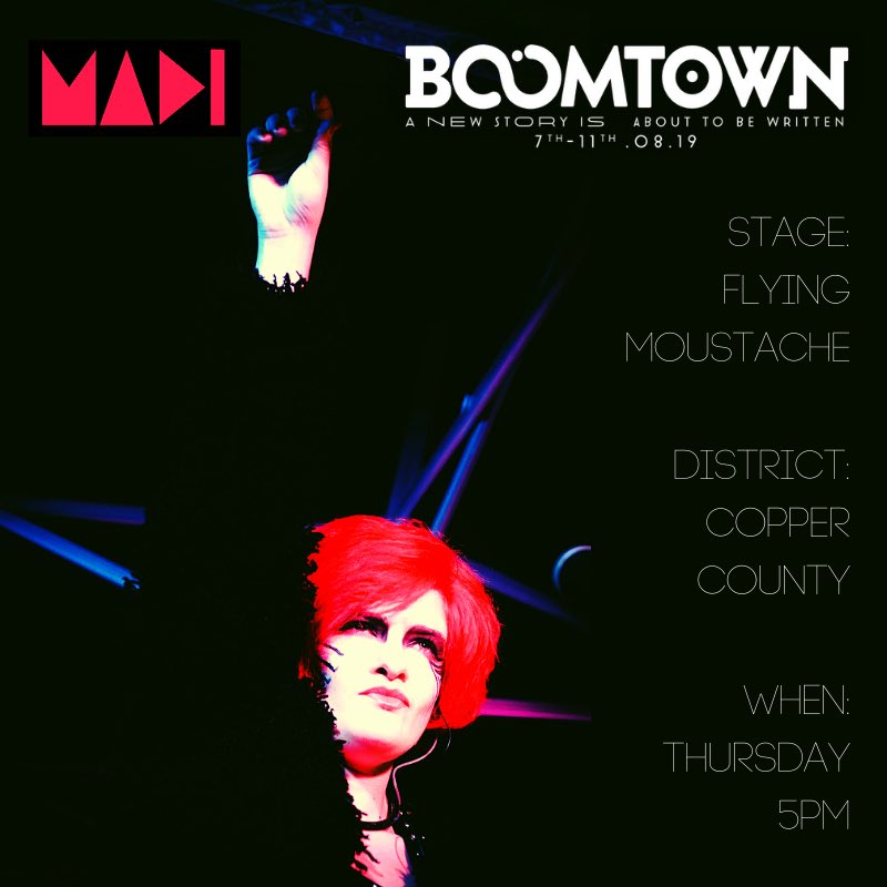 maditronique's tweet photo. Super excited to be playing @BoomtownFair 🤩 Who should we go see over the weekend? Recommend me up Scotty.
@KaptinisDead #Boomtown #boomtownfair #boomtownch11 #Festivals #FestivalSeason #boomtown2019 #coppercounty #flyingmoustache https://t.co/N5XghQkqVe