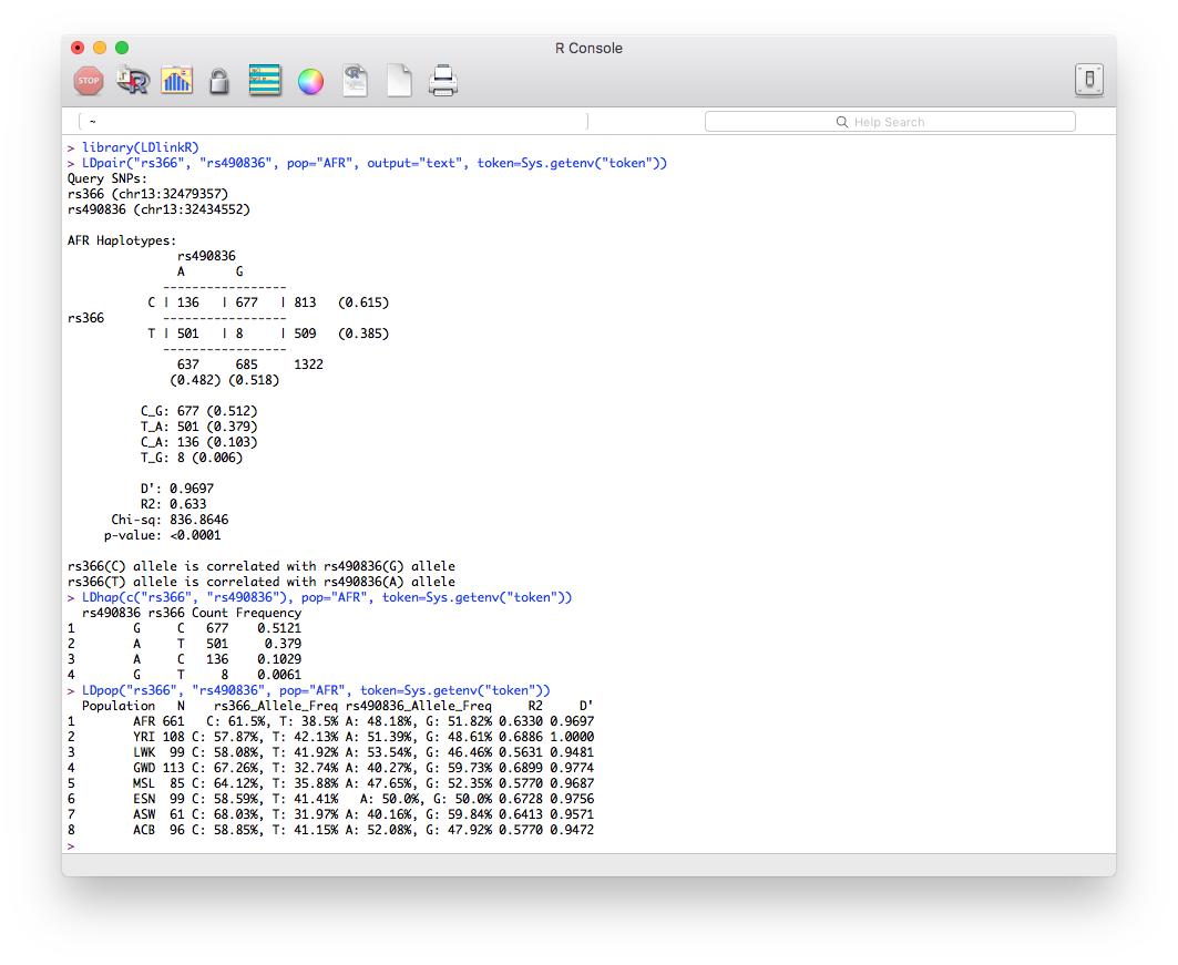 mitchiela's tweet photo. Happy to announce our R package for accessing @1000genomes linkage disequilibrium estimates through the #LDlink API is now online! Check out #LDlinkR on CRAN: https://t.co/UGW7M0tCh9 #rstats #GWAS #NCI_ITEB @tim_myers @NCIEpiTraining https://t.co/WuCbCOkoCG