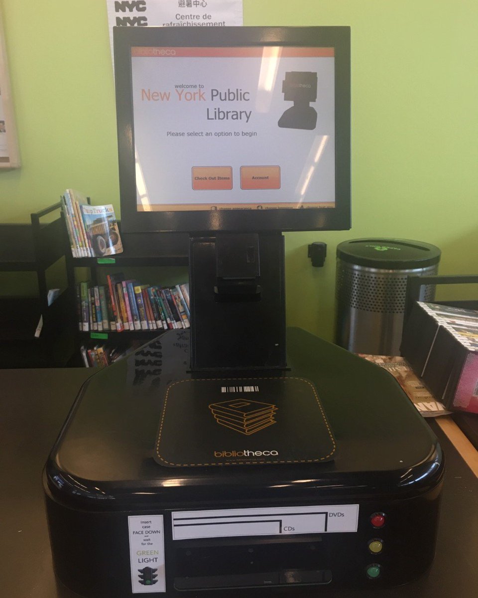 The self-checkout machine has returned and it's newer and brighter than ever! Feel free to ask a staff member for any help in navigating it. #libraries