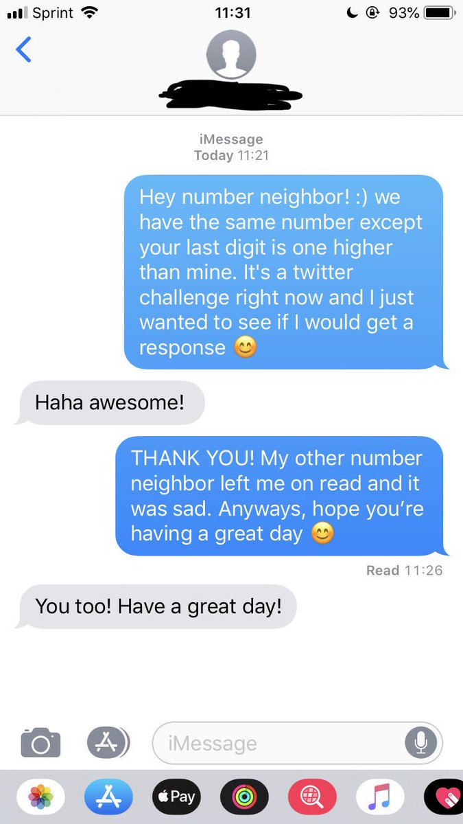 marisasorenson's tweet photo. So I did the #numberneighbor trend! The first number neighbor I texted left me on read 😞 but the other one was actually very nice! https://t.co/OQ0tYwUOXk