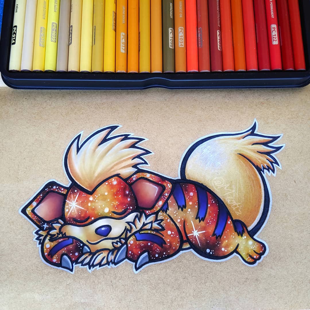 Meotis_'s tweet photo. Galaxy Growlithe I did a couple weeks ago! Check my Instagram for more art! https://t.co/NevfkSD1Ml

#art #artist #artwork #prismacolor #sketchbook #fanart #videogames #gamer #Nintendo #nintendoswitch #pokemon #PokemonGO #PokemonSwordandsheild #growlithe #anime #kawaii #cartoon https://t.co/htcIUJuDz2