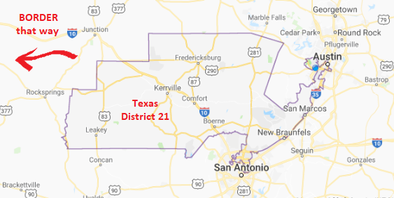 RealDemsOfTexas's tweet photo. @kathipixley @TX21Indivisible @chiproytx @CBPRGV #RealCounty people, at the far edge of district #TX21 know very well we are not on the border. https://t.co/4yiA6mpHe8