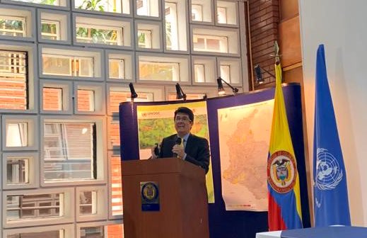 UNODCROCOL's tweet image. #AEstaHora Leonardo Correa, Coordinador de #SIMCI realiza la presentación técnica del #InformeCultivosIlícitos2018 👇👇👇