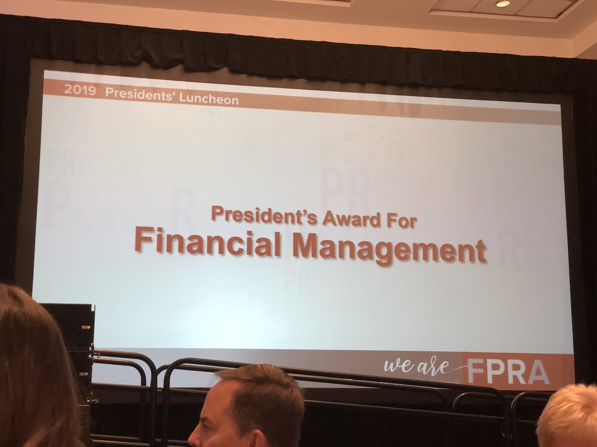 chrisgent's tweet photo. Congratulations to @FPRAOrlando which received the @FPRA 2019 President’s Award for Financial Management. #FPRA81AC #fpra #fprasmart https://t.co/4UMXDr2n3k