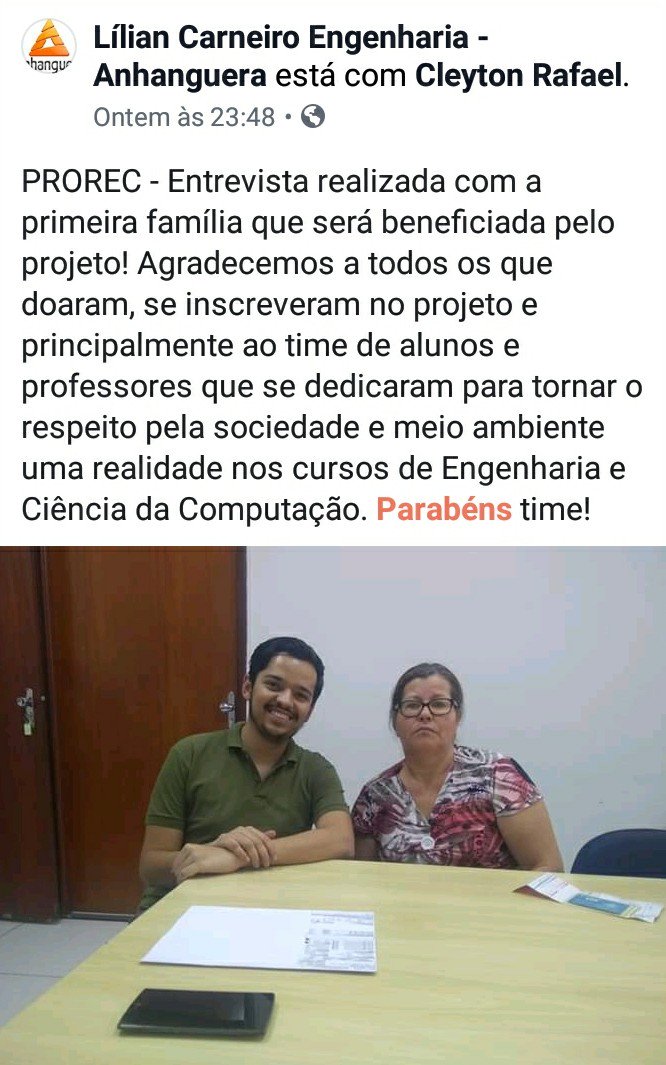 TelgoTelecom's tweet photo. Primeira família beneficiada com o projeto

#Telgo #ProRec #FaculdadeAnhanguera 
#Anápolis https://t.co/ICI8lHQnm9