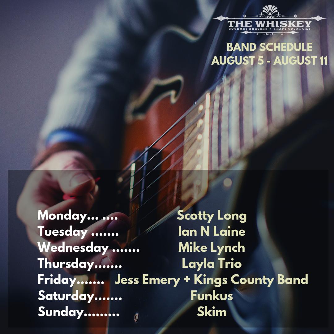 This week's live music line up #downatthewhiskey #livemusicorlando #orlandorestaurants #bestburgersintown #thewhiskey #orlandomusic