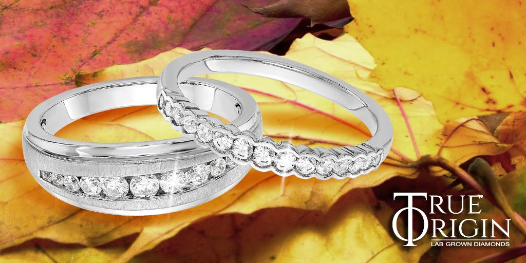 TrueOriginLab's tweet photo. Autumn continues to be a most popular season for tying the knot. Now is the time to shop for your wedding bands. >> https://t.co/vqFiewFUro #weddingtrends #labgrowndiamonds https://t.co/1LwikhZ0BR