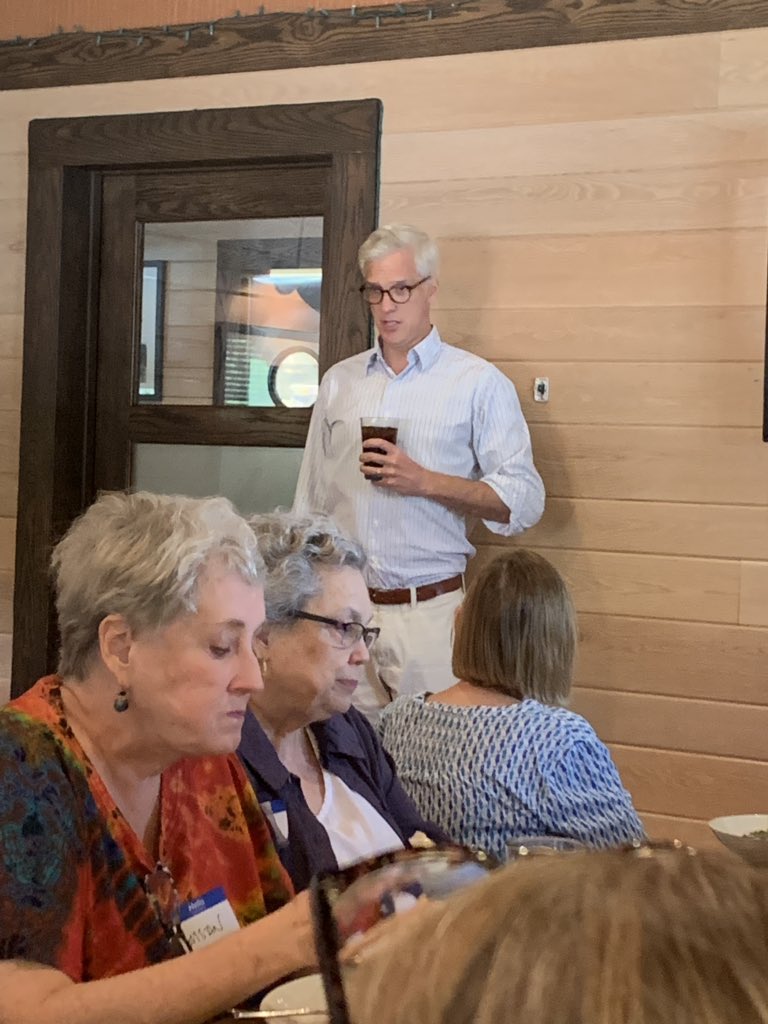 ScottRGoodwin's tweet photo. Awesome turnout and passion here at the @eastcooperdems #BluePlateSpecial speaker series.

Today we heard @selc_org, who discussed our changing energy landscape and #ClimateAction.

@richardforsc told his story and is ready to flip #SC43 in 2020!

#PeteForAmerica #LowcountryCares https://t.co/VbTcRAjQFn