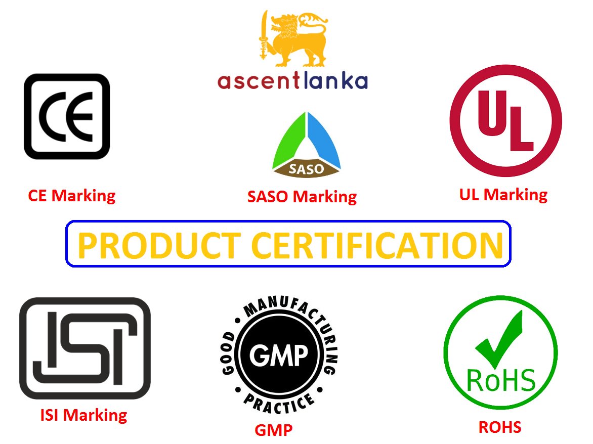 AscentLanka's tweet photo. We are providing product certification
#CEMarking #SasoMarking #ULMarking #GMP #ROHS #ISIMarking @AscentLanka https://t.co/2l3uHoSmY1
