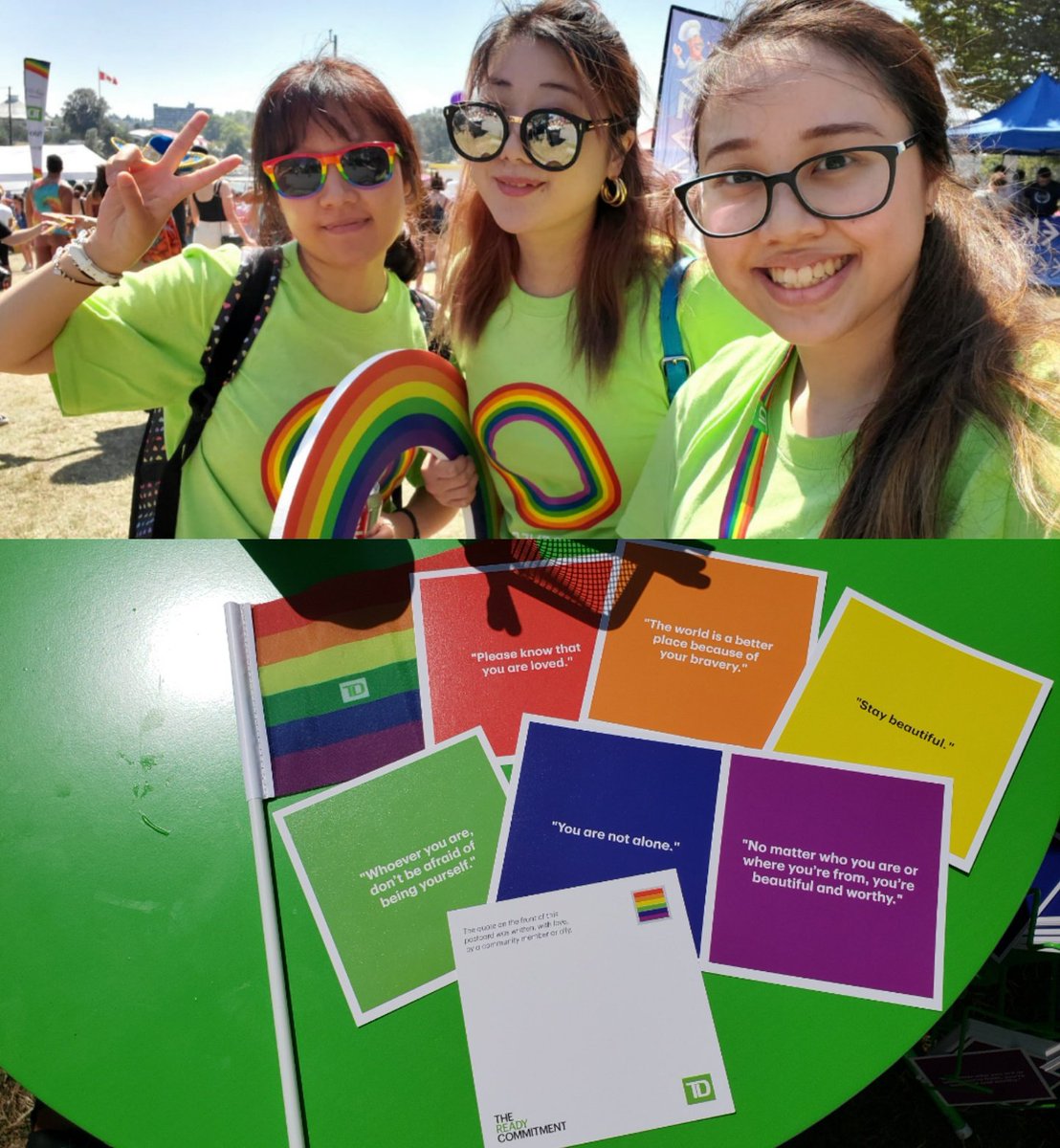 Happy pride 2019!!🏳️‍🌈💚 #ForeverProud #loveislove #Fleetwoodfam+ Annie Kim. Karen and Annie's first time at the vancouver parade💜 Proud to be part of an organization that supports diversity&amp;inclusion.  <a href="/LowenTrang_TD/">Lowen Trang</a> @GurjivChahil_TD