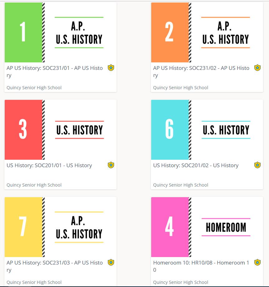 MrsBetzQHS's tweet photo. My school recently launched our @Schoology pages for the upcoming school year. These are my favorite class graphics to date. Thank you @canva for making this easier than it has any right to be. https://t.co/hbV8uo9SOj