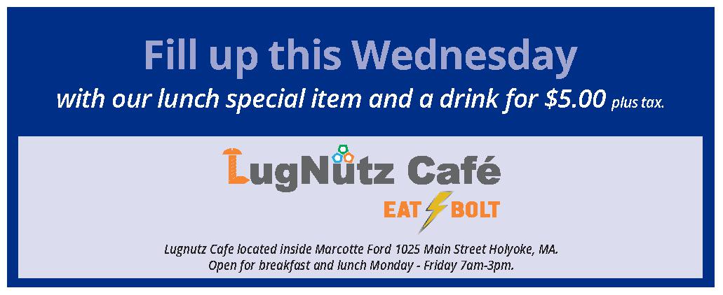 Stop by LugNutz Café this Wednesday and enjoy Macaroni and Cheese and a soda for $5.00 plus tax.