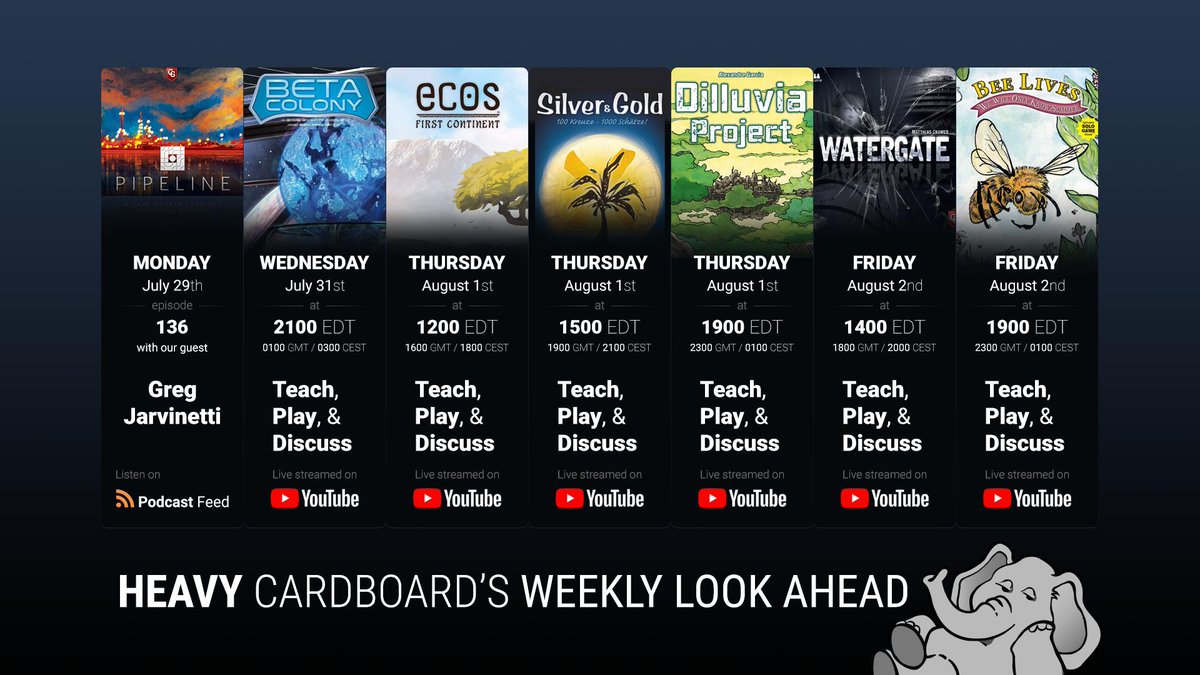HeavyCardboard's tweet photo. Just because #LiveStreamingThruGenCon is done for '19 doesn't mean you can't see all the games!

There's even still time to enter the 11-game GIVEAWAY too!

Click here to check out the streams: https://t.co/v1P8PSCHaS

Click here for the giveaway details: https://t.co/tVpmllTpzP https://t.co/G9G9TLSe3T