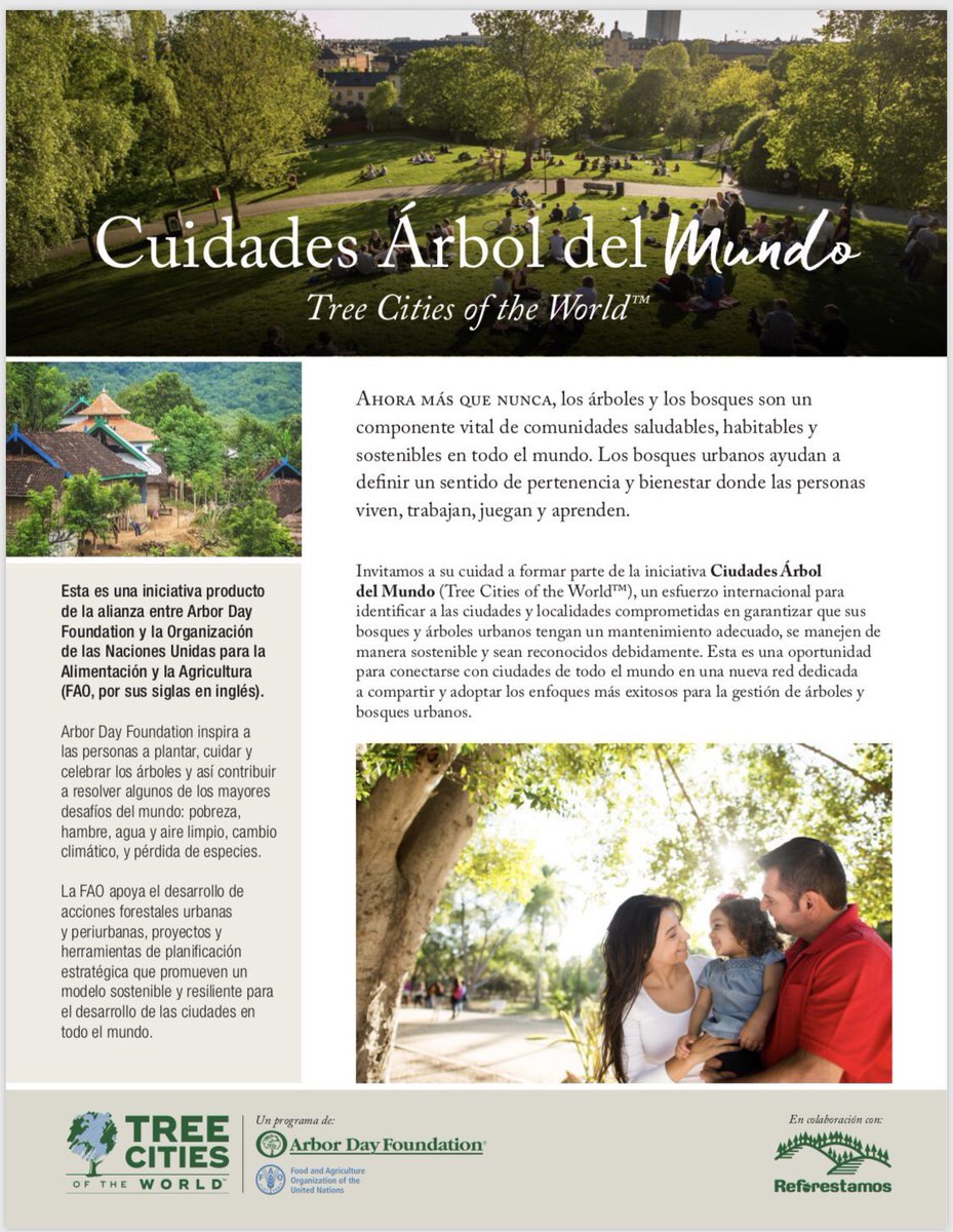 JorgeRescala's tweet photo. Les comparto esta gran iniciativa, apoya a difundirla. Ciudades Árbol del Mundo. #TreeCitiesoftheWorld. https://t.co/jV35LpKctg