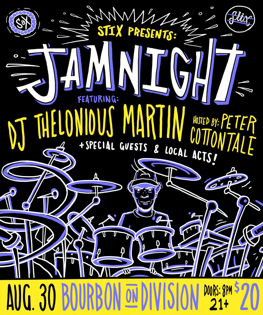 stixjams's tweet photo. Chicago after a brief hiatus #stixjamnight is officially back wouldn’t want it any other way we got a ton of new songs to jam on with you guys before we leave for tour #GucciPolo #TheBigDay #CatchPeter Hit the link in my bio for tickets!!!! https://t.co/mTguk3a7vO