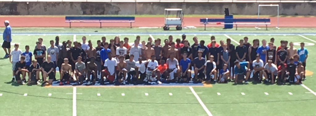 PF_HighFootball's tweet photo. Great turnout for the PHS Football Camp. The #Pfuture looks good for Panther football. #OurVille #7days https://t.co/S1VfH3lL6U