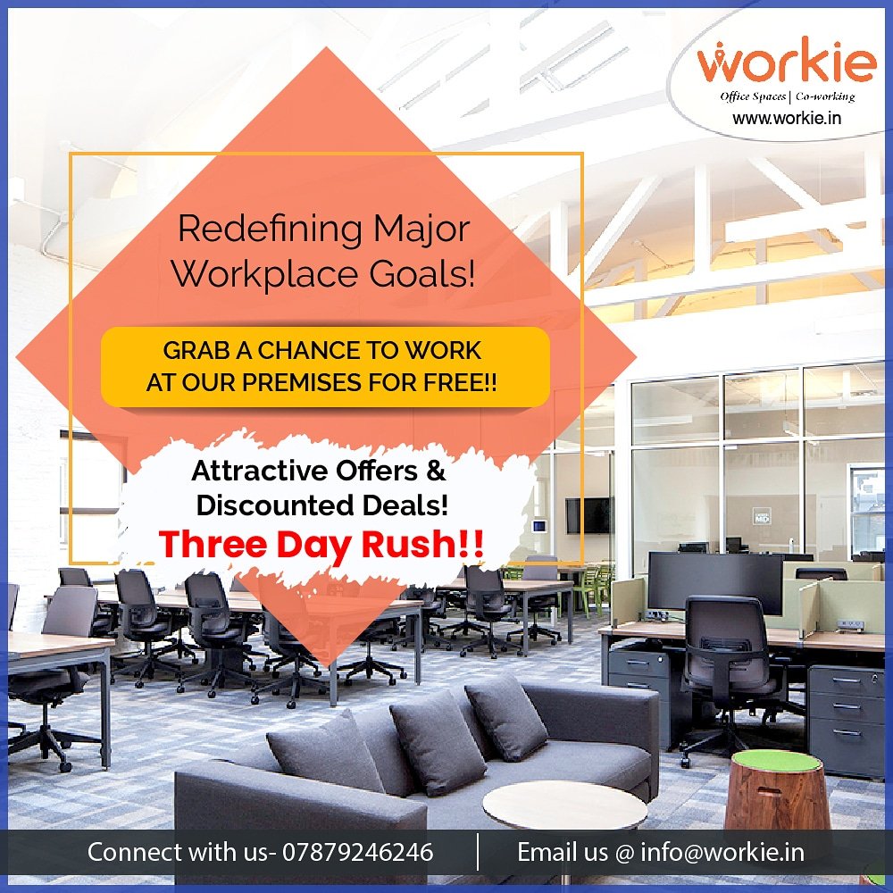 WorkieIndia's tweet photo. We are celebrating the CoWorking Week! 
Book now! Its a THREE DAY RUSH!!
Tag yourself and your friends who need this!
&amp; we will DM you directly!

#InternationalCoWorkingDay #CoworkingWeek #CoWorkingIndia #Spaces #CoWorkingSpaces #WorkieIndia #Indore #Coworking #Startups #Business https://t.co/KizhIJfwA8