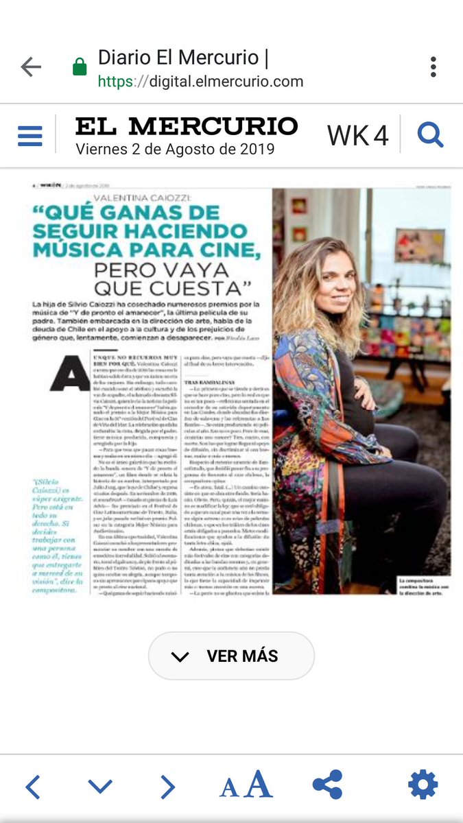 Revisa la entrevista a Valentina Caiozzi, ganadora #Pulsar2019 por Mejor Música Audiovisuales #YdeProntoelAmanecer
digital.elmercurio.com/mobile#2019/08…