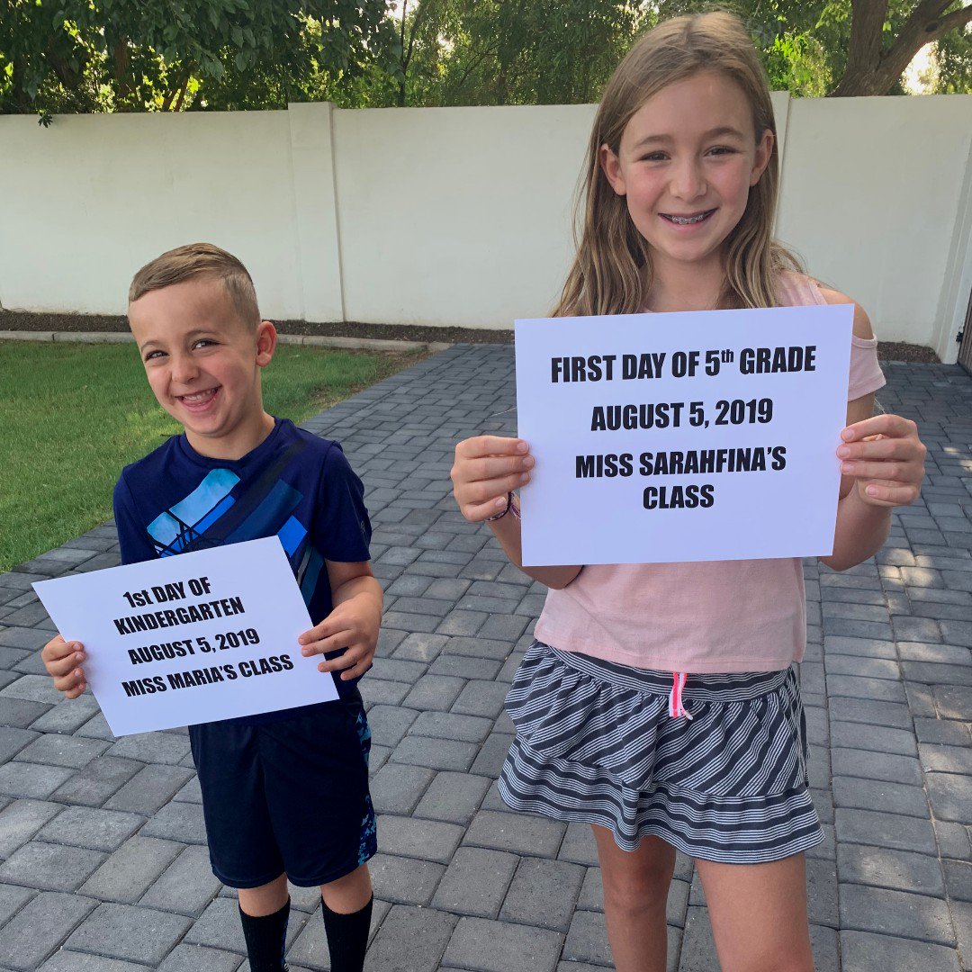 tayne's tweet photo. First Day Back to School!! Thank you to all the forces working to help us make it to this day without injury or illness. They're off! I'm one happy mama!

#backtoschool #happymama #goodbyesummer2019 #helloschoolsupplies https://t.co/4mqAIfSRll