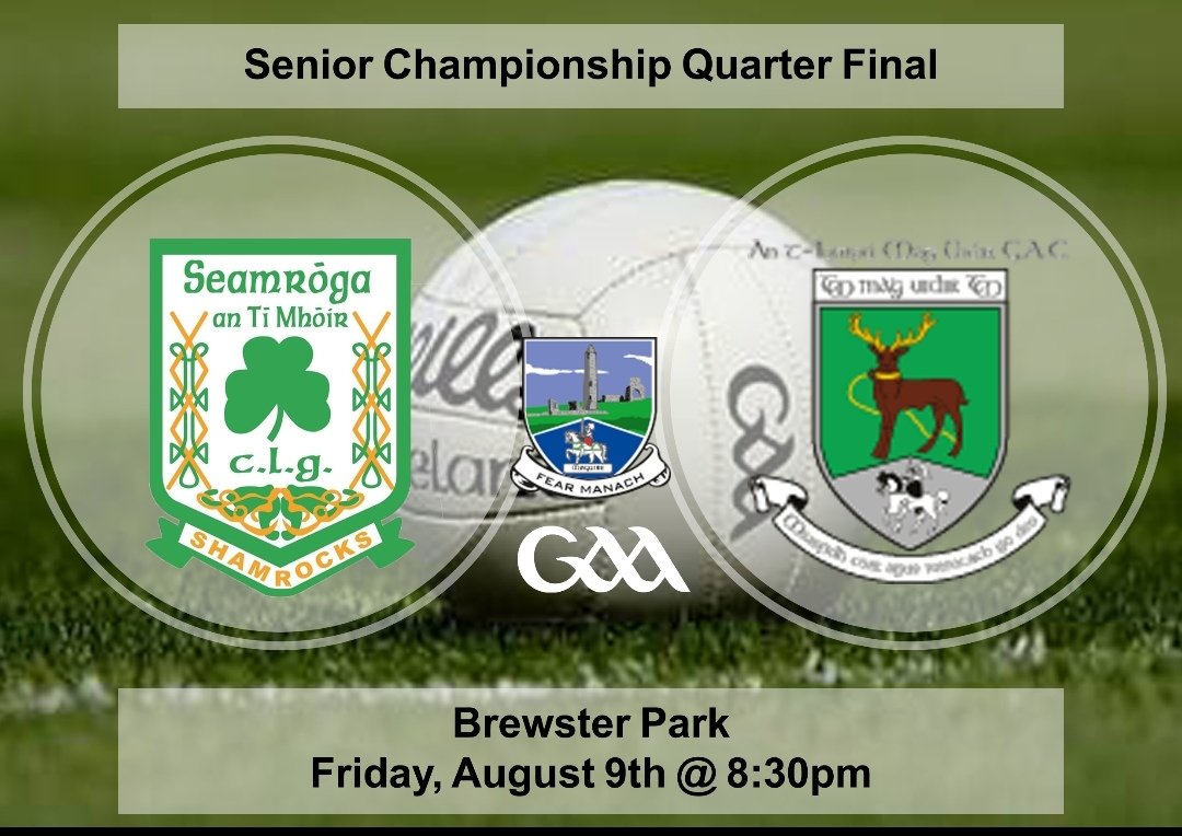 Big game this Friday night under the lights of Brewster Park! <a href="/TempoMaguires/">Tempo Maguires GAC</a>

We ask all club members and supporters to make every effort to attend this huge game ☘️