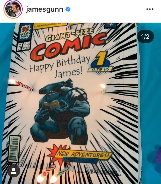 HAPPY BIRTHDAY: James Gunn e Produção de comemoram aniversário do diretor, com bolo King Shark 