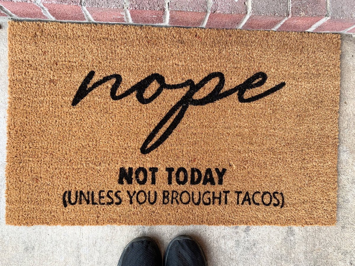 HollyCNorris's tweet photo. Grief means crying over a new door mat at @AtHomeStores because you think your person may have liked it. #cancersucks #awkwotaco https://t.co/qVUWvN7B5u