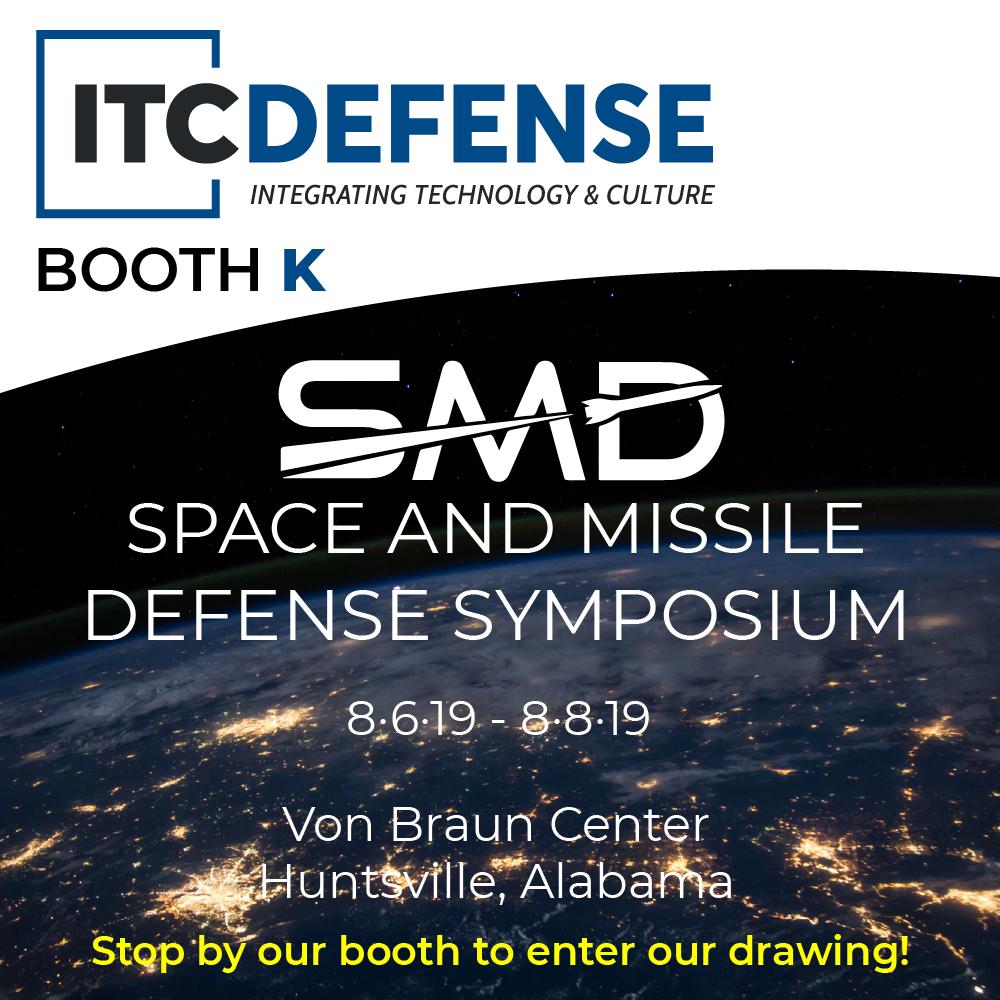 itc_defense's tweet photo. Looking forward to @SpaceMissileDef 2019! Stop by booth K this week to say hi and pick up some swag! #missiledefense #SMDSymposium #SMD2019 https://t.co/cTxJhKzFBv