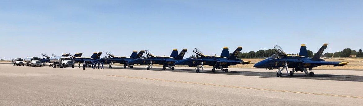 What a treat today.  7 Blue Angels flew into the Idaho Falls Airport to refuel.  Thank You <a href="/BlueAngels/">Blue Angels</a> for always giving us a treat as you fly through the skies of Idaho Falls. 
<a href="/localnews8/">Local News 8</a> 
<a href="/EastIDNews/">East Idaho News</a>  
🛫