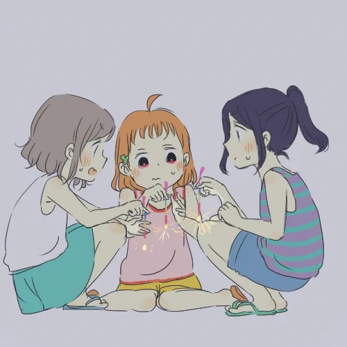 線香花火すぐ落としちゃうようちかなん 