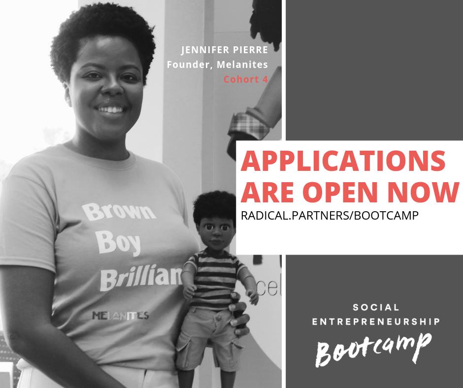 “<a href="/RadicalPartners/">Radical Partners</a> has the unique ability to put together #entrepreneurs whose mission-driven businesses inspire you to rise to your potential.” —Jennifer Pierre of <a href="/BrownBoyhood/">Melanites</a>

Deadline to apply for Social Entrepreneurship Bootcamp is 8/25! bit.ly/radicalpartner… #BeRadical