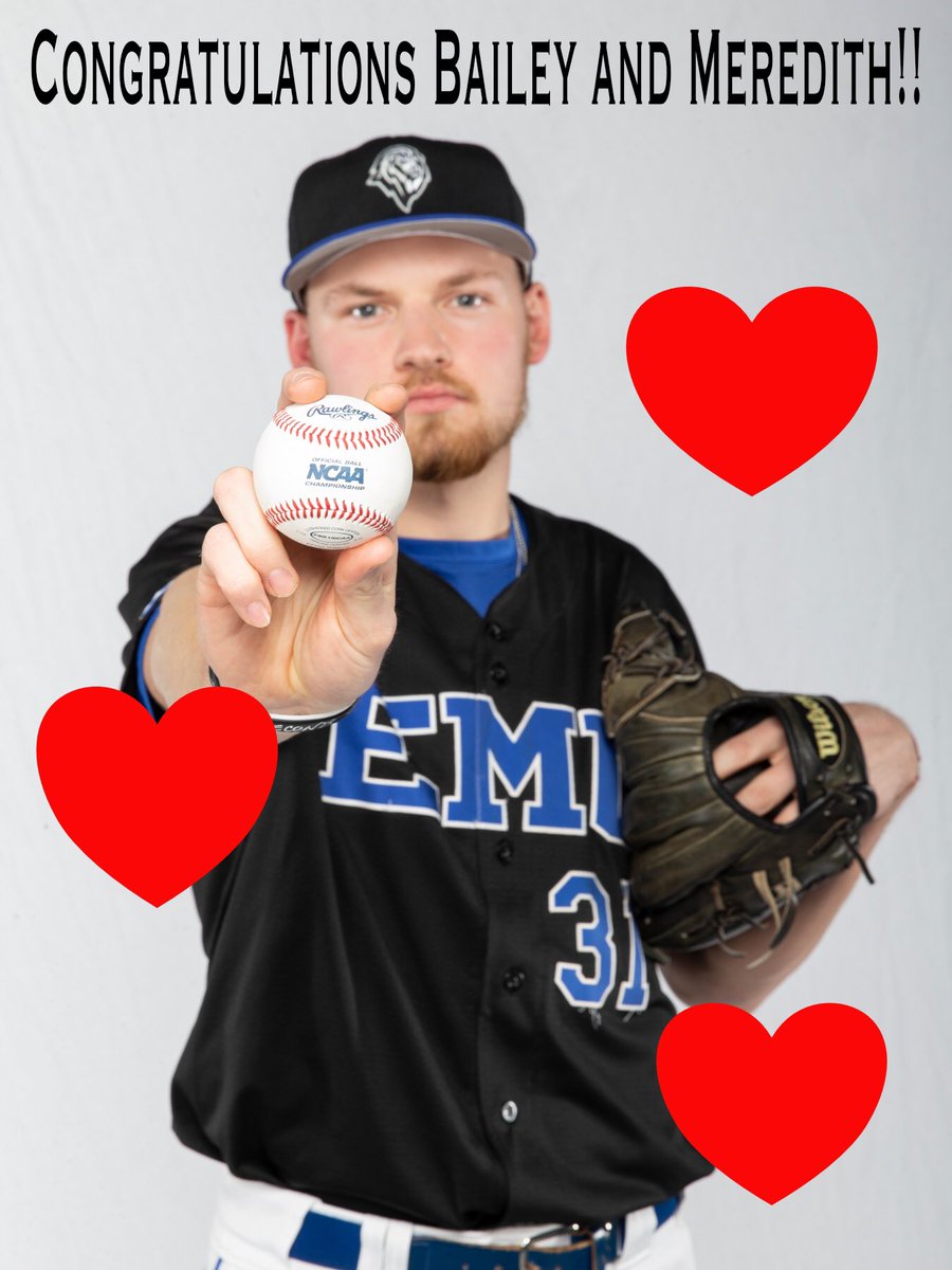 EMUbaseball1's tweet photo. EMU Baseball wants to wish a HUGE congratulations to @bhall_55 and @emu_wvb’s @mere_brooke23 on their recent engagement! #RoyalsFallingInLove #SimbaAndNala https://t.co/hIkIGofE0v