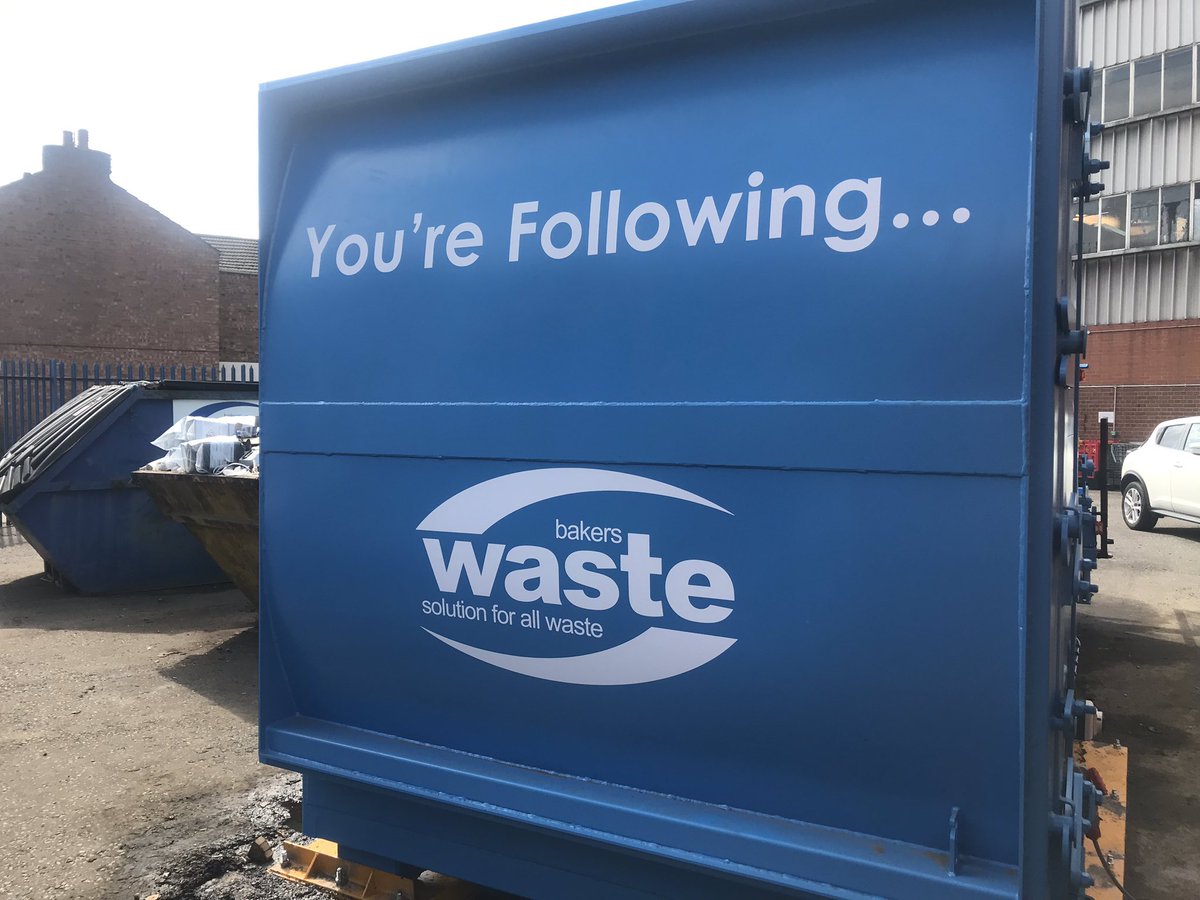 Mdsfab's tweet photo. Massive thanks to @BakersWaste for letting us supply and fit some vinyl livery to their new compacting machine #signs #signage #vinyl https://t.co/wjERIZtByl