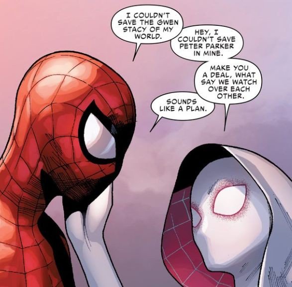 TheCyberelf's tweet photo. Helllloooo Twitterverse!

#MondayMotivation #Friendship  #AlwaysSupportYourFriends 
#Spiderman #SpiderGwen https://t.co/nRwr1STgzw