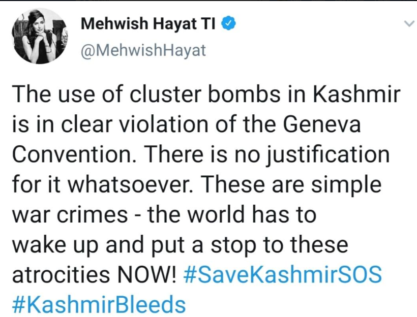SyedaSaba12's tweet photo. Pakistan Showbiz industry standing by Kashmir in these difficult times
Lets make it trending..
#PakistaniStandWithKashmir #StandwithKashmir #United4Kashmir #IndianarmyinKashmir #IndiaUsingClusterBomb #HumanityFirst #FreedomFromOccupation #KashmirBleeds #ModiWarMonger #Plebicide https://t.co/o5EPvZltDw