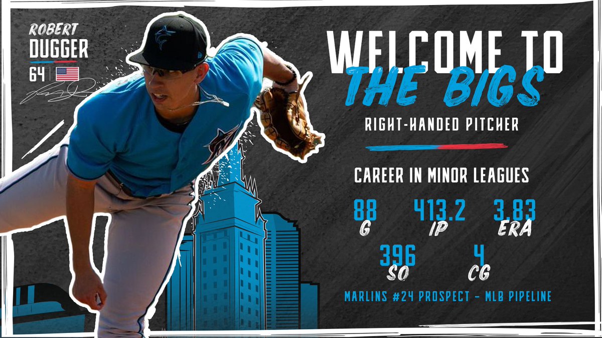 Marlins's tweet photo. The Show awaits you, @robert_dugger! #JuntosMiami https://t.co/a2UINwtfJ5