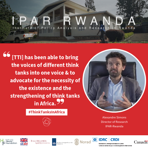 #ThinkTanksInAfrica: 'TTI has been able to bring the voices of different think tanks into one voice & to advocate for the necessity of the existence and the strengthening of think tanks in Africa.' Hear more insights from @iparrwanda in this #interview: bit.ly/2ODgKQ5