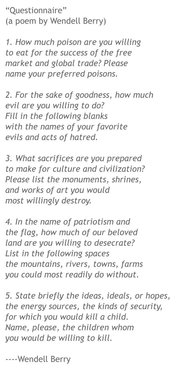 Happy Birthday Wendell Berry...Kentucky Farmer, American Poet, Environmental Activist. 