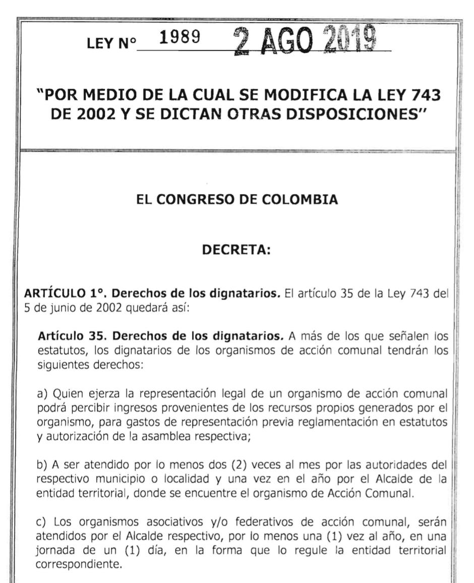 PartidoMIRA's tweet photo. Sancionada Ley Juntas de Acción Comunal, autoría @PartidoMIRA. Más de 6 millones de dignatarios beneficiados:

Auxilio transporte, capacitación @SENAComunica @ESAPOficial y más.

@aydeelizarazoc @AnaPaolaAgudelo @irmalherrera @carlos_guevara 

Completo: https://t.co/PJrUuEgHhK https://t.co/iGWtrFssh8