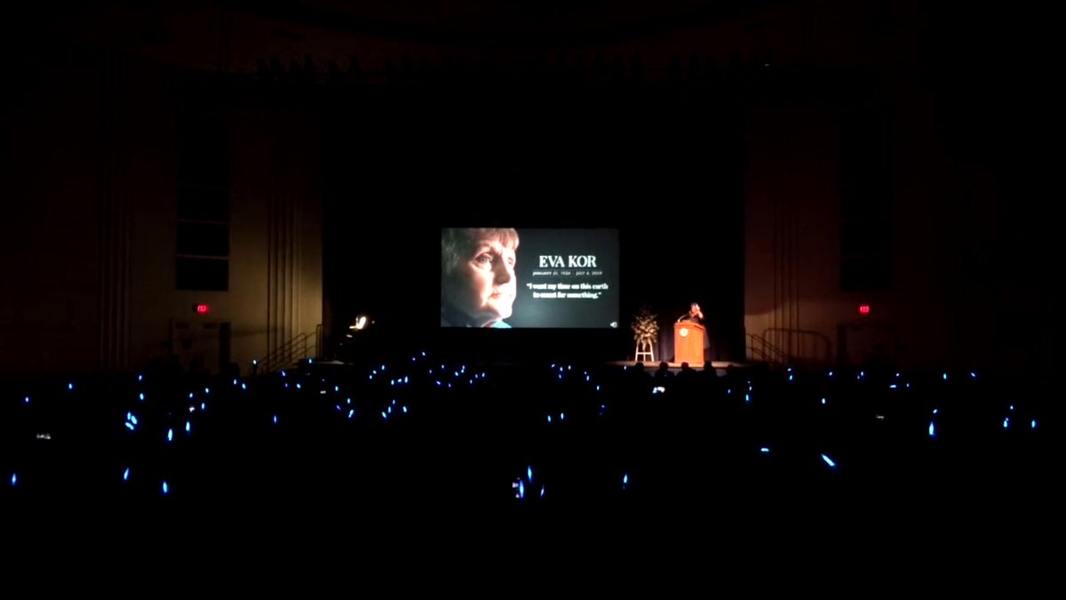 A room full of light to honor a woman who lit up her part of the world. Thank you, Eva Kor. Your legacy will live on through each of us.