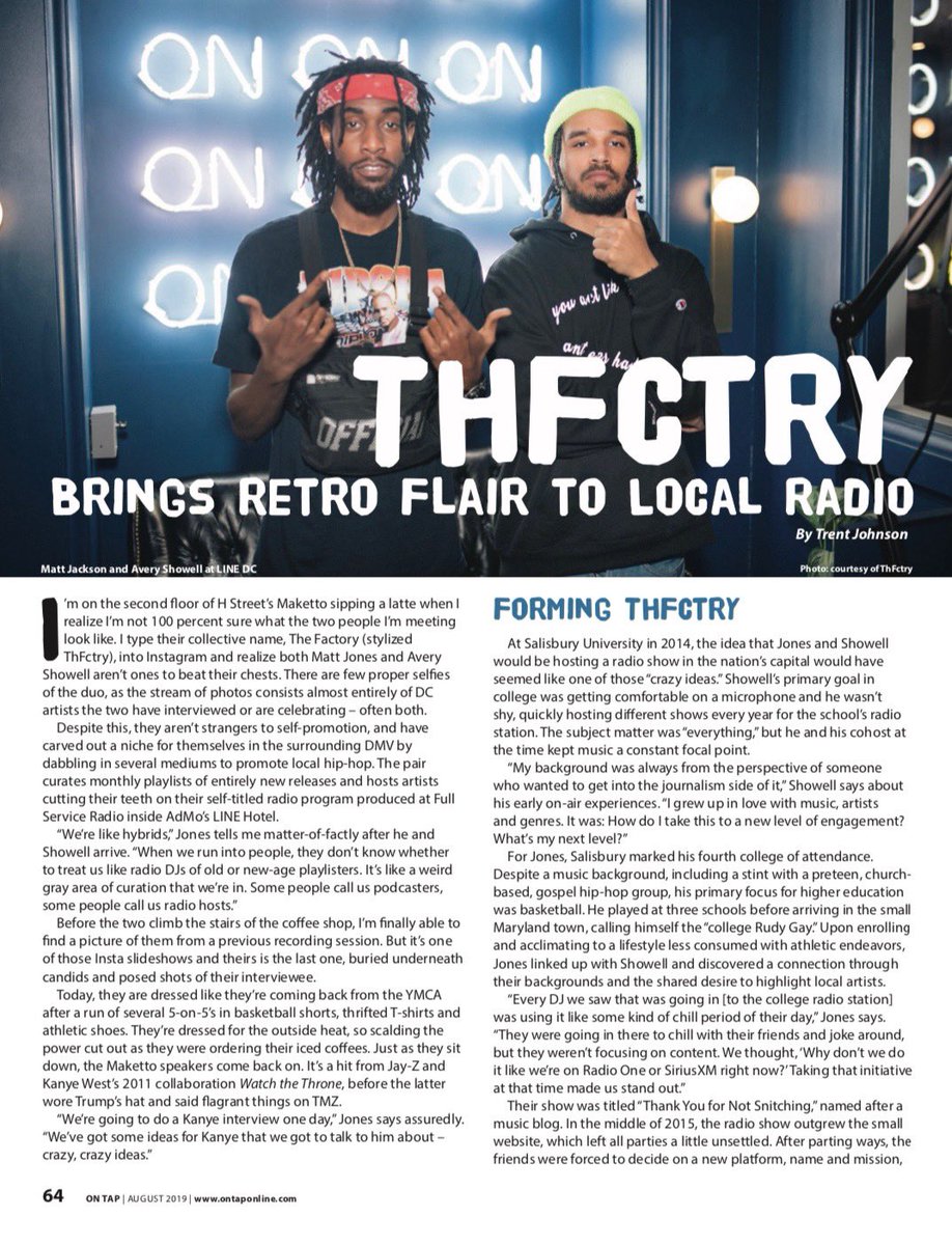 thfctry's tweet photo. We’re super proud to be featured in the latest issue of @ontapmagazine. We got a chance to tap in about how we got started, how much the DMV scene means to us, and what’s next to come.

Now available now online &amp; in print. 

Thanks for all the support 🖤
https://t.co/0296dCBfaN https://t.co/A0gNuhE0WV