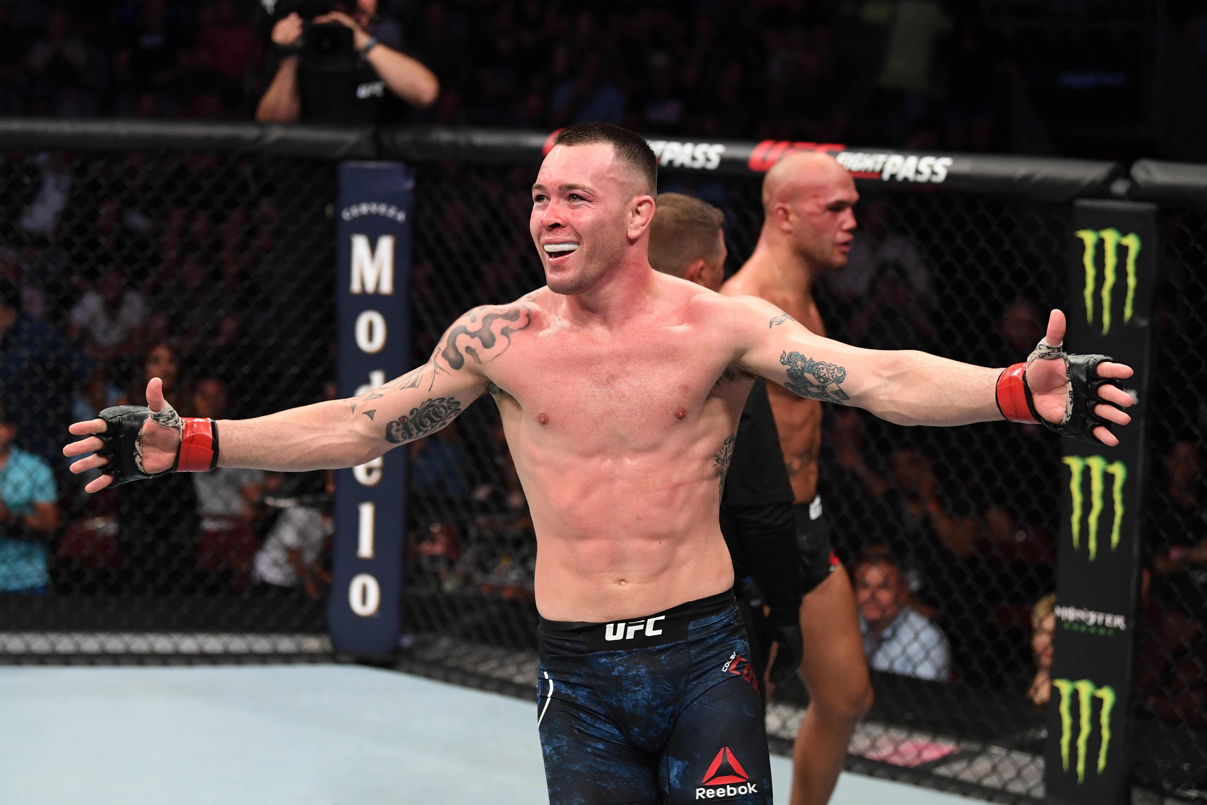 Colby Covington celebrates after defeating Robbie Lawler at UFC Newark (UFC/Getty Images)