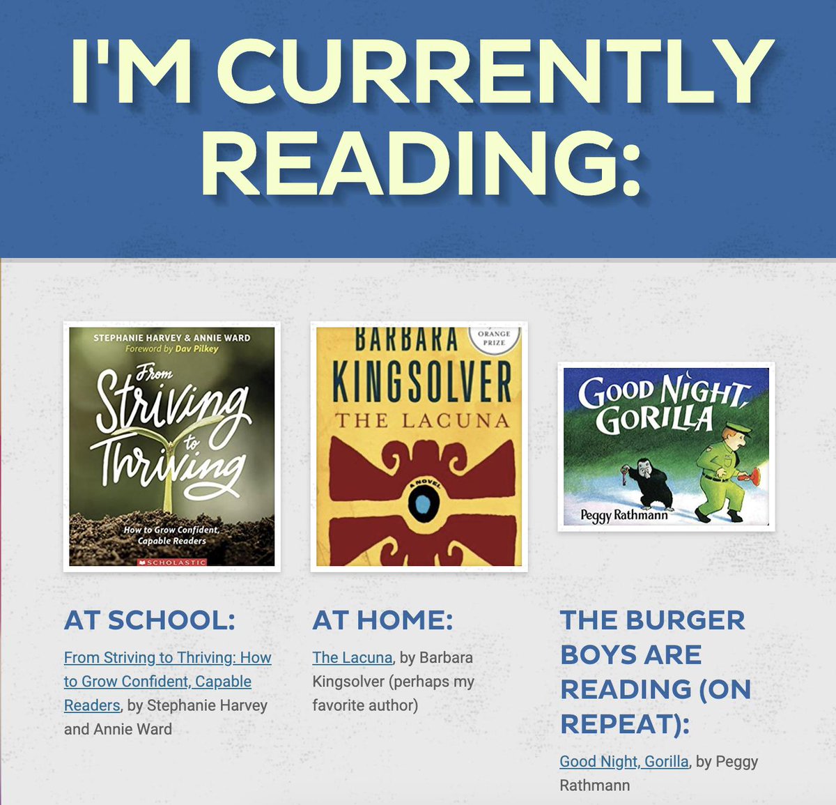 aklemburger's tweet photo. #summerreading #wsd101 #FPfalcons https://t.co/cgWZOdZv5H