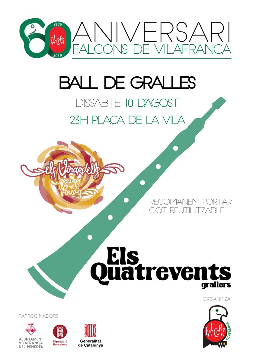 Queden 25 dies pel ball de gralles de <a href="/fmvilafranca/">Festa Major de Vilafranca</a> però el nostre ball de gralles és aquest dissabte! No deixis escapar l'oportunitat! #60èaniversari #falconsvfp #falconscat