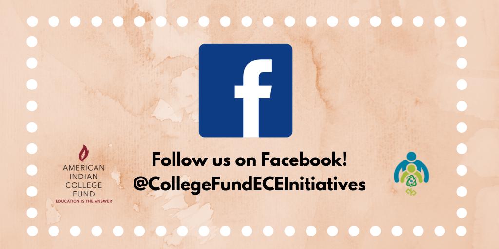 Wakanyeja_ECE's tweet image. New month, new connections! Follow the American Indian College Fund’s new #ECE initiatives Facebook page @CollegeFundECEInitiatives to stay up-to-date on our latest social media platform on all things #NativeECE from the College Fund: facebook.com/CollegeFundECE…
