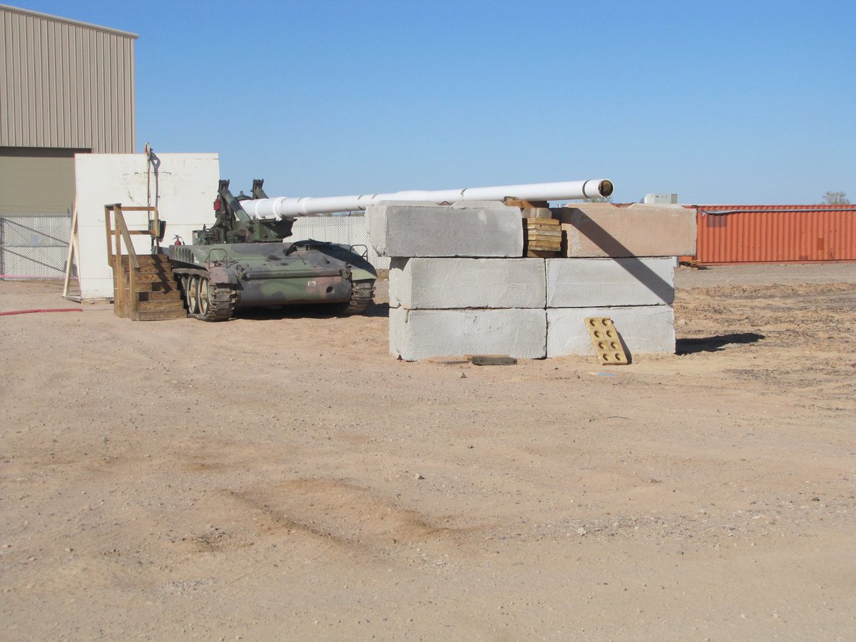 ScottGourley1's tweet image. It might not be true #hypervelocity, but Green Launch recently achieved 1.6km/second on its modified 175mm light gas gun firing at Yuma Proving Ground. Envisioned as space launcher, but #possibilities?