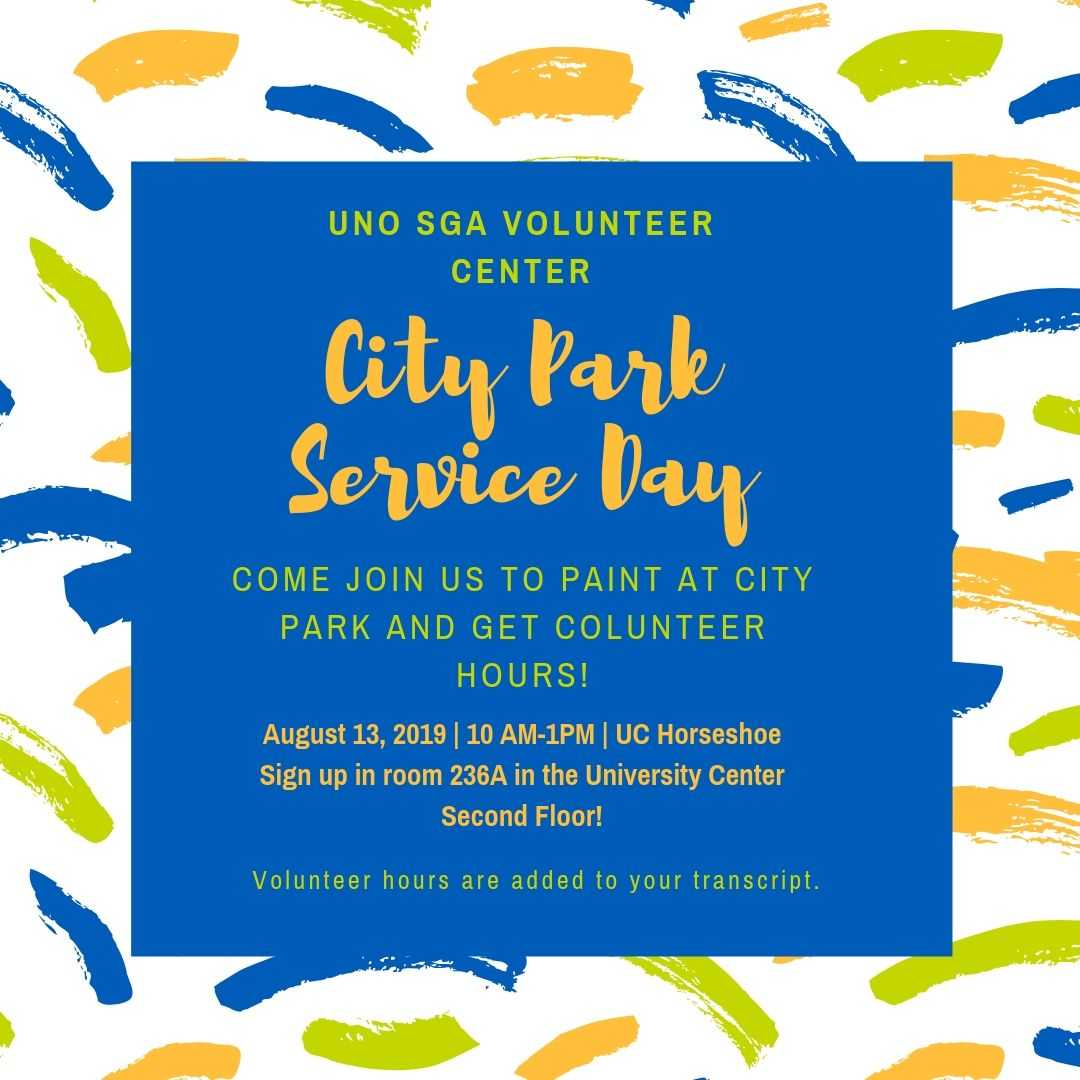 UNO SGA Volunteer Center is hosting a City Park Service Day! Not only do you get the satisfaction of helping the community, but you also get Official Service Hours on your Transcript! See you there!