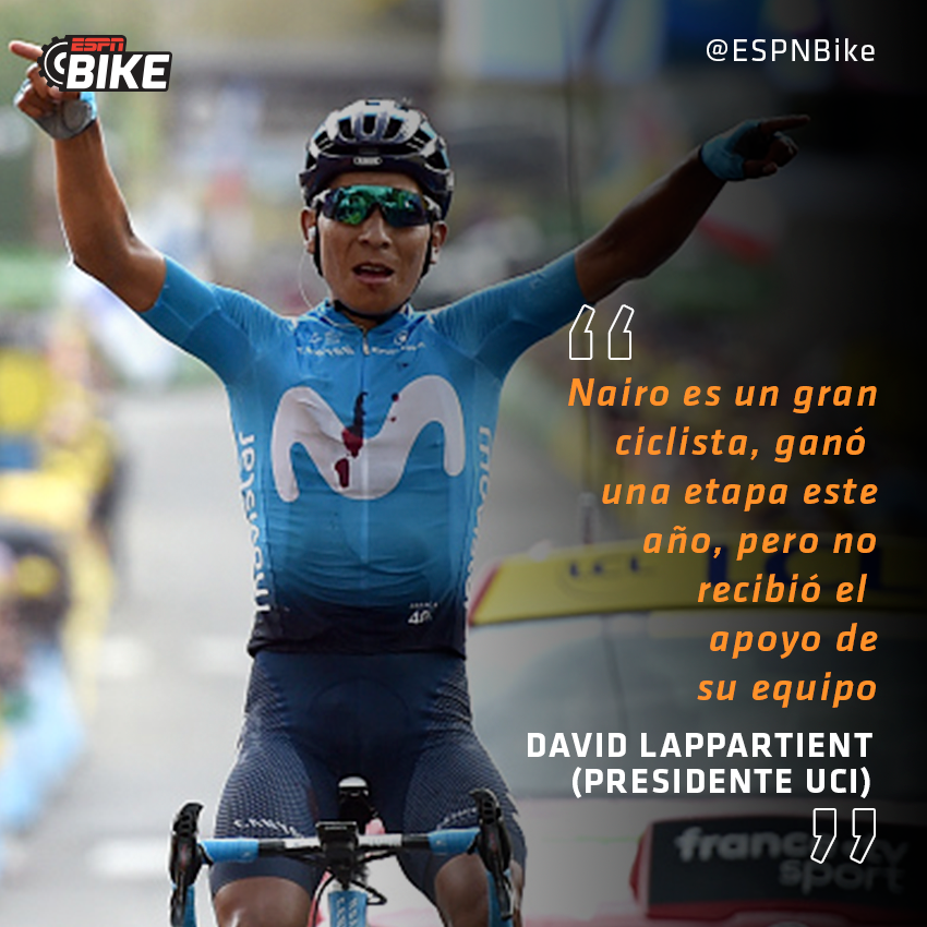ESPNCiclismo's tweet photo. #ESPNBike ¡El presidente de la UCI criticó al Team Movistar por no apoyar a Nairo en el #TDFxESPN! https://t.co/90vt3BvHbs