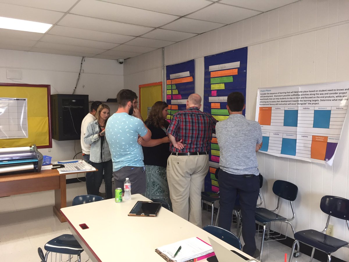 MickelsSmith's tweet photo. Hillcrest High School faculty looking at 18-19 ACT Aspire scores.    Teams are breaking down data and collaborating on ways to improve scores in 19/20. https://t.co/8xdvISP58K