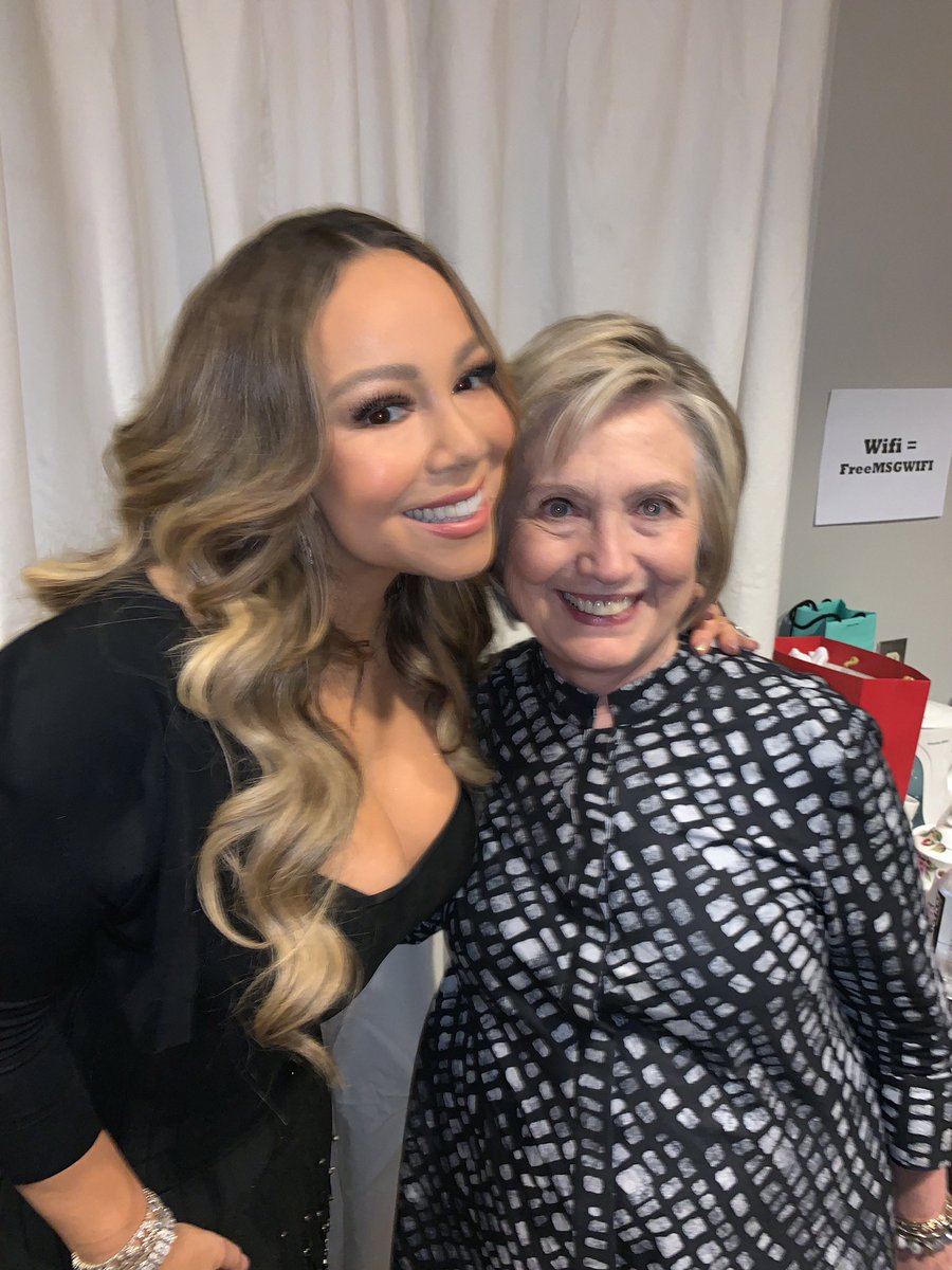 MariahCarey's tweet image. An honor to meet President Clinton and her husband, former President Bill Clinton! 😊 Thank you for everything you have done and continue to do for our country. ❤️🇺🇸
