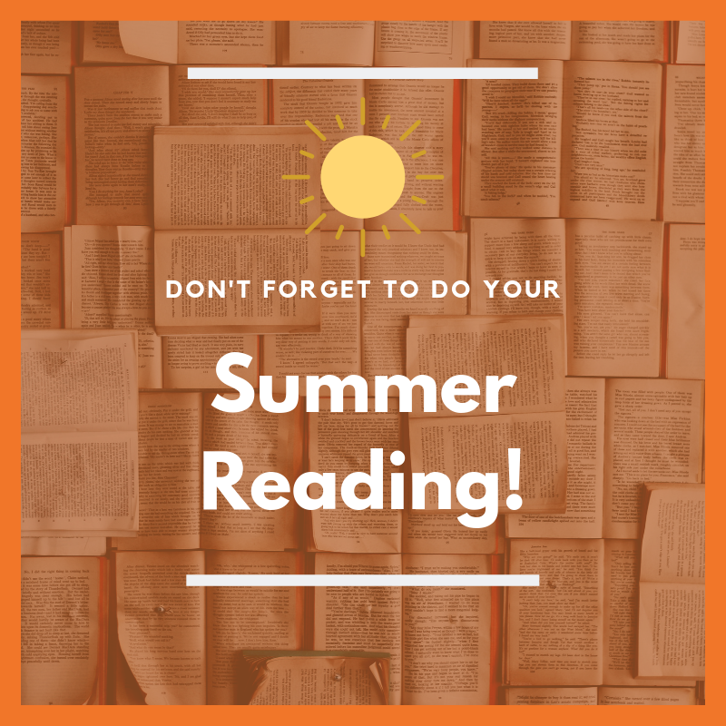 Since we have a month left until school starts again, don't forget to do your summer reading! What books have you read this summer?